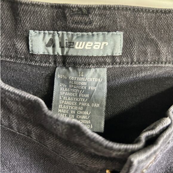 Vintage Liz Claiborne High Rise Black Tapered Plus Mom Jeans Cotton‎ Denim USA - Picture 6 of 7